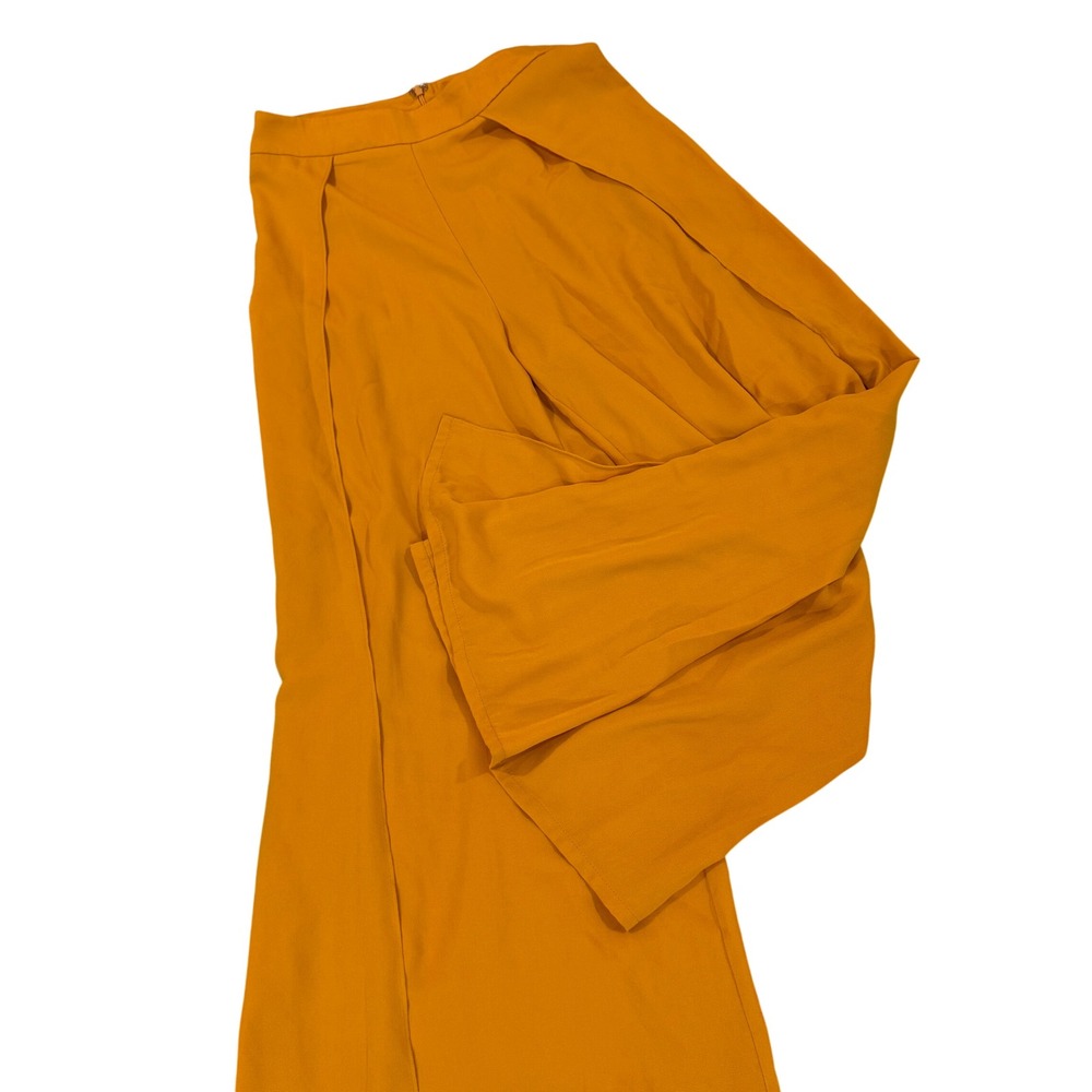 Lulus Wide Leg Pants Womens Small Mustard Yellow Pleated High Waist